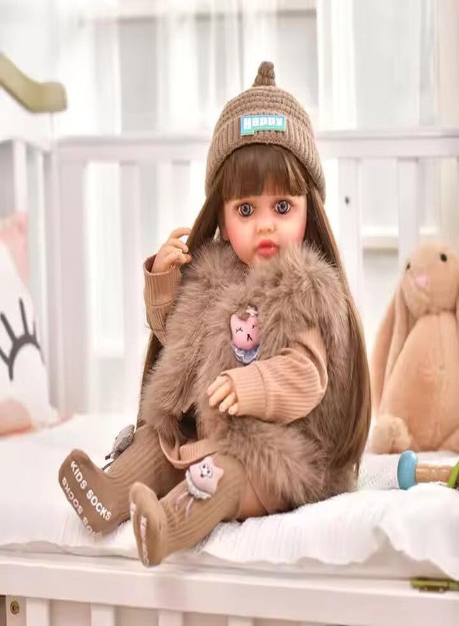 RABJET دمية طفل حديث الولادة واقعية من رابجيت، مقاس 22 بوصة، مصنوعة من السيليكون الناعم، هدية مثالية للفتيات من عمر 3 سنوات فما فوق (متعددة الألوان). - Image 5